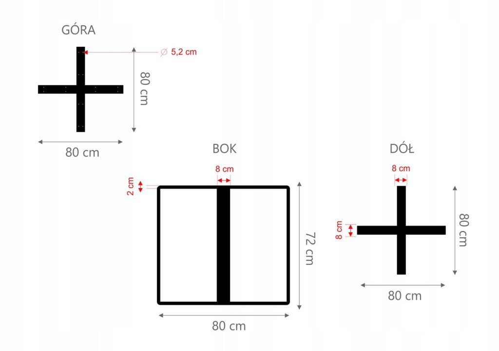 Pied de table Krzyżak droit L – Image 5