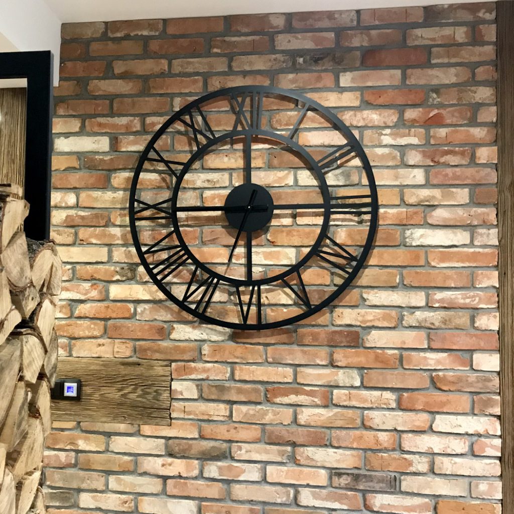 Grande horloge métallique Roma loft 80 cm – Image 2