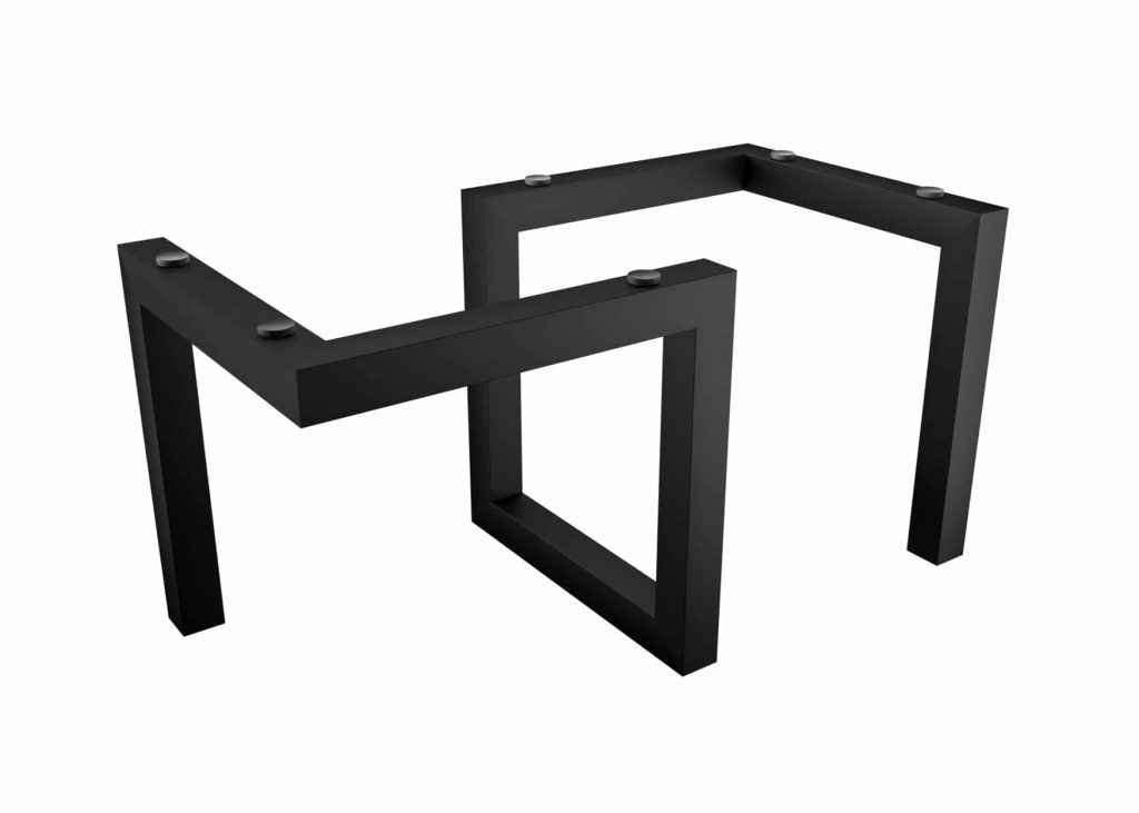 Pied de table sous le plateau en verre Geo - DecorationsEnMetal.fr