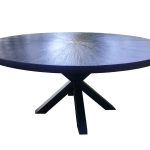 Table ronde en chêne en bois massif, diamètre 160 cm