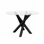Pied de table avec plateau en verre Milan Tube S – Image 2