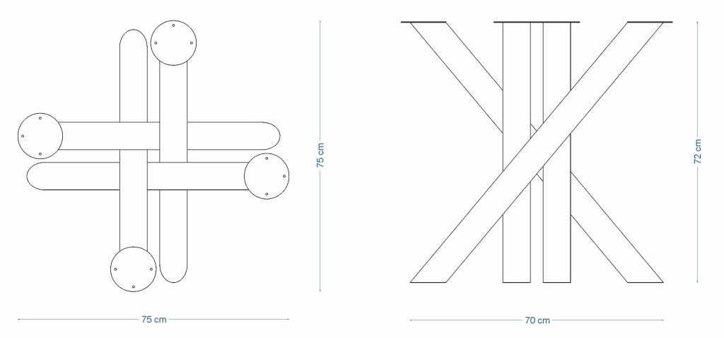 Pied de table Milan Tube S – Image 3