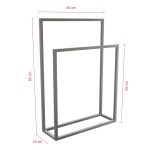 Porte serviette sur pied acier inoxydable rectifiée M – Image 2