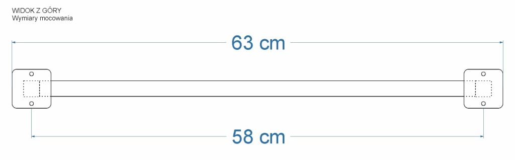 Porte serviette de plafond unique Long chromé M – Image 5