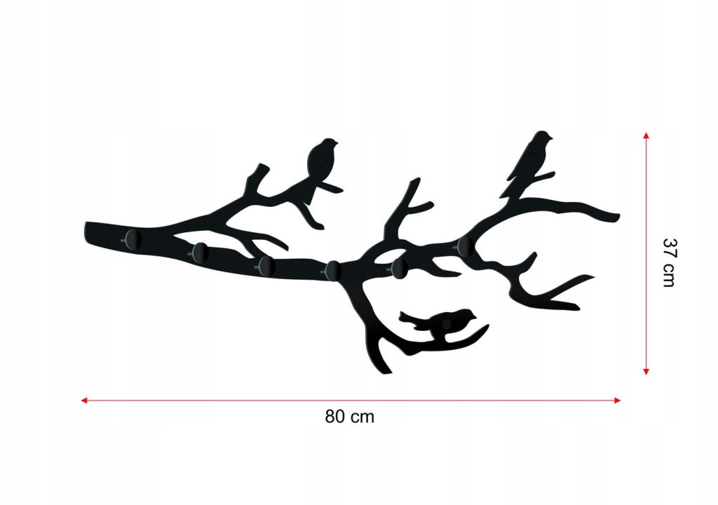 Patère murale en métal Branche WIE112 80 cm – Image 6