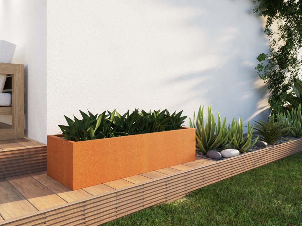Jardinière extérieures Corten 45x120x30 cm – Image 3