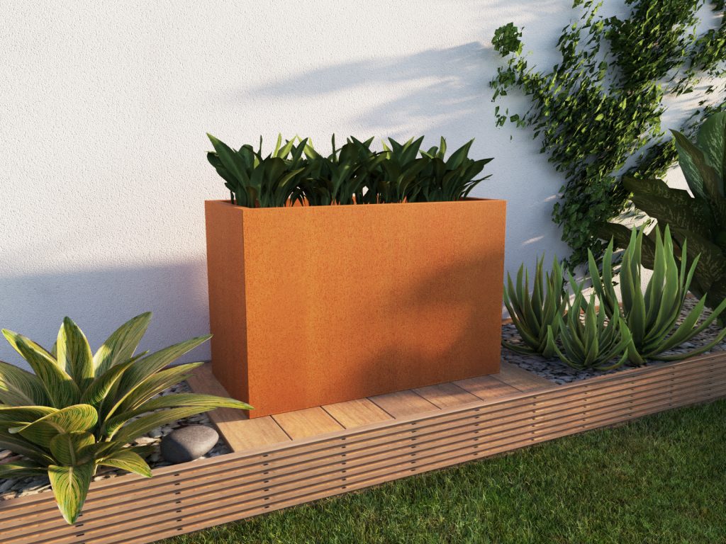 Jardinière extérieures Corten 45x90x60 cm – Image 3