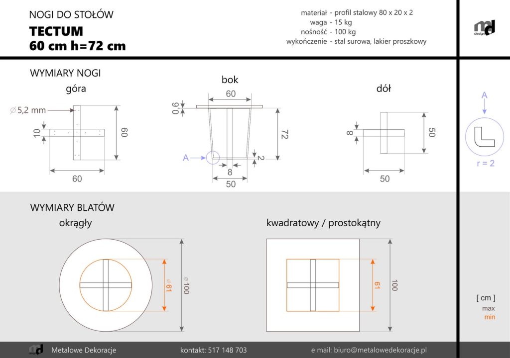 Pied de table Tectum M – Image 4