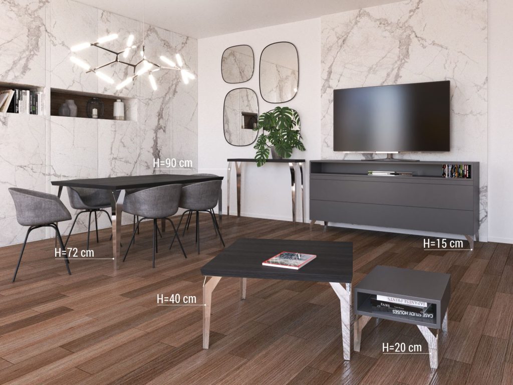 Pied de table Moderna Chrome 72 cm – Image 2