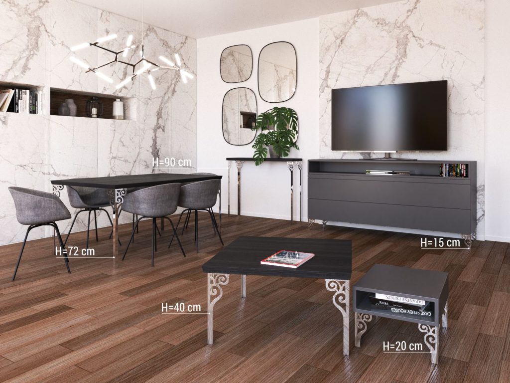 Pied de table Sara Chrome 40 cm – Image 3