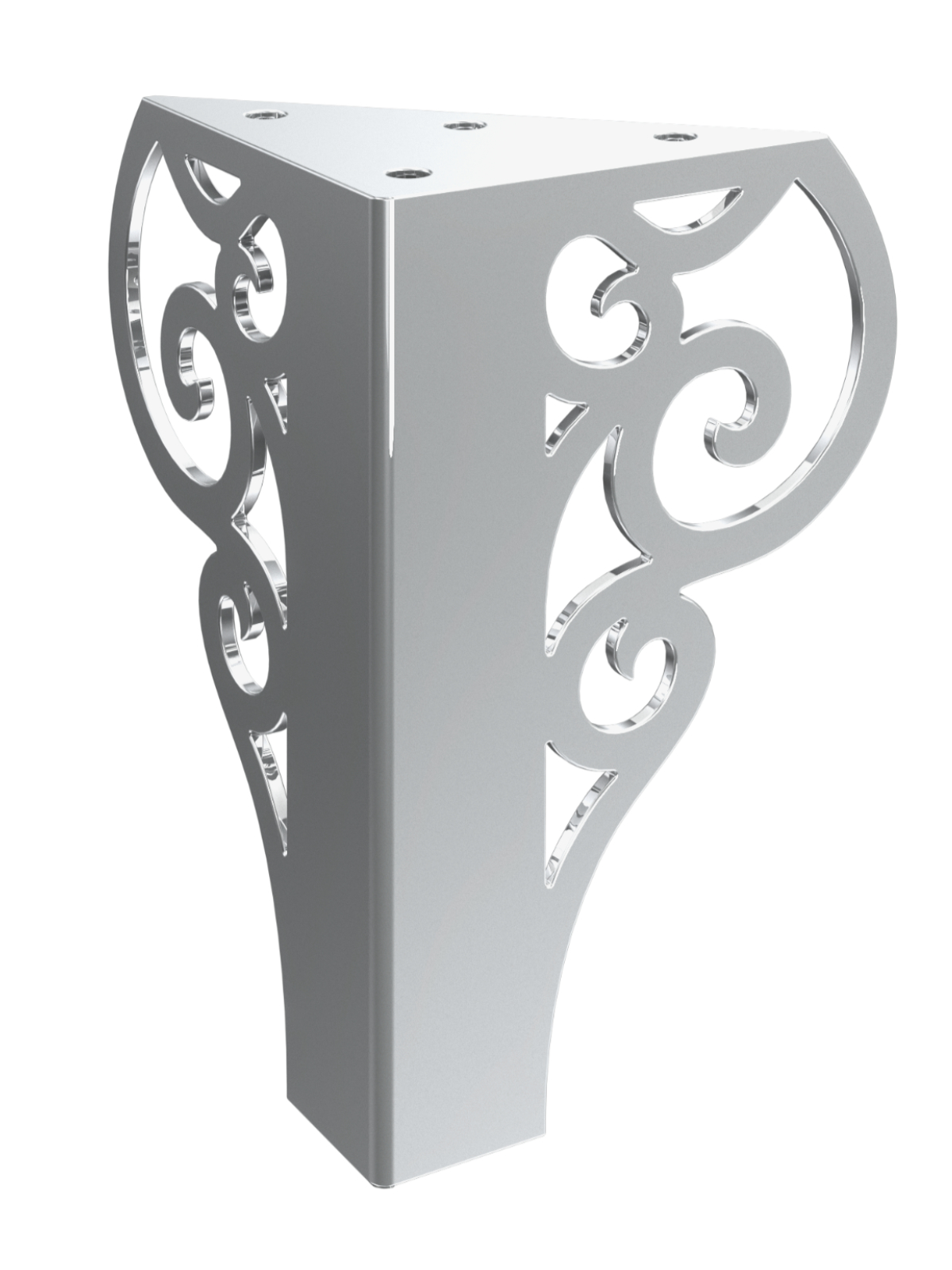 Pied de meuble royal en chrome Pied de meuble royal en chrome