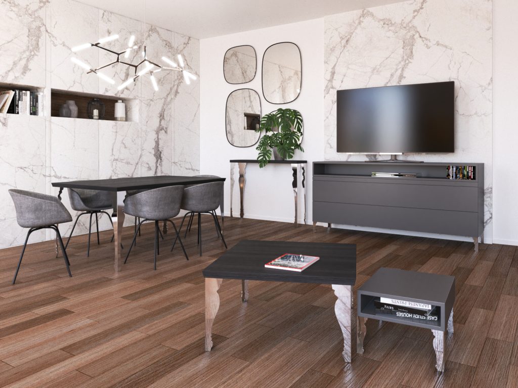 Pied pour console Mary Chrom 90 cm – Image 3