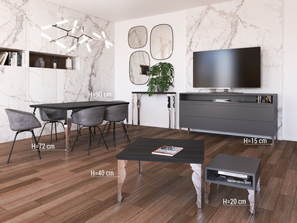 Pied pour console Mary Chrom 90 cm – Image 2