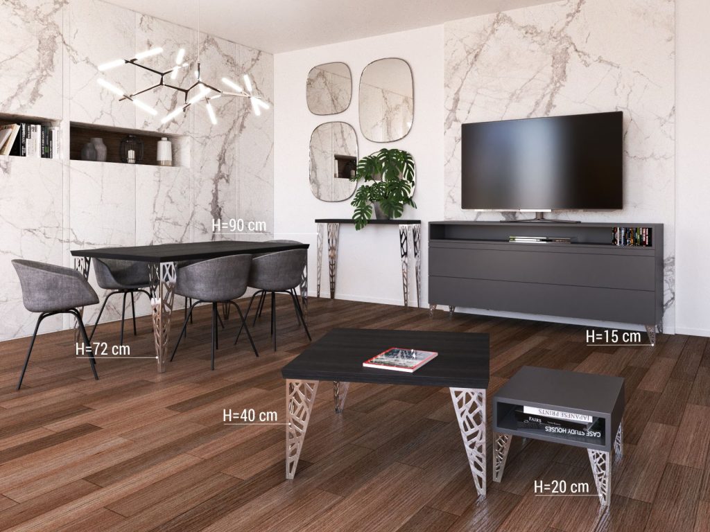 Pied de table Chrome 72 cm – Image 2