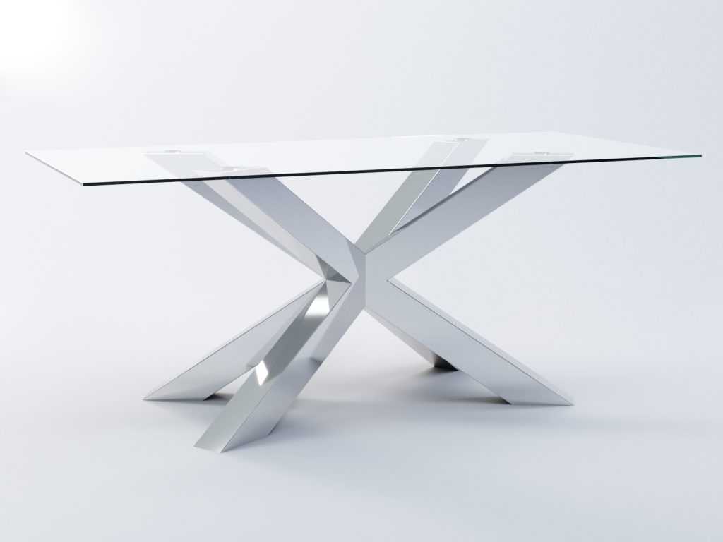 Pied de table sous verre Spider Heavy Chrome M – Image 2