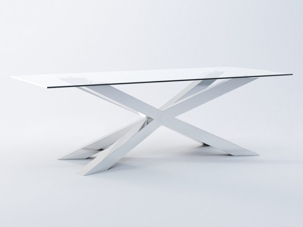 Pied de table sous verre Spider Heavy Chrome XL – Image 2