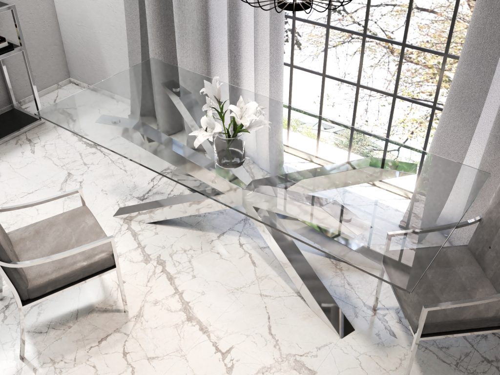 Pied de table sous verre Spider Heavy Chrome XL – Image 3