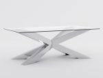 Pied de table sous verre Spider Heavy Chrome L – Image 3
