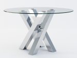 Pied en acier inoxydable pour le plateau en verre sous la table Milan S – Image 4