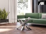 Pied en acier inoxydable pour table sous plateau en verre Milan M – Image 3