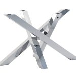 Base en acier inoxydable pour plan en verre Milan Chrome M