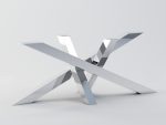 Pied de table en acier inoxydable Chrome Milan Heavy XL – Image 2