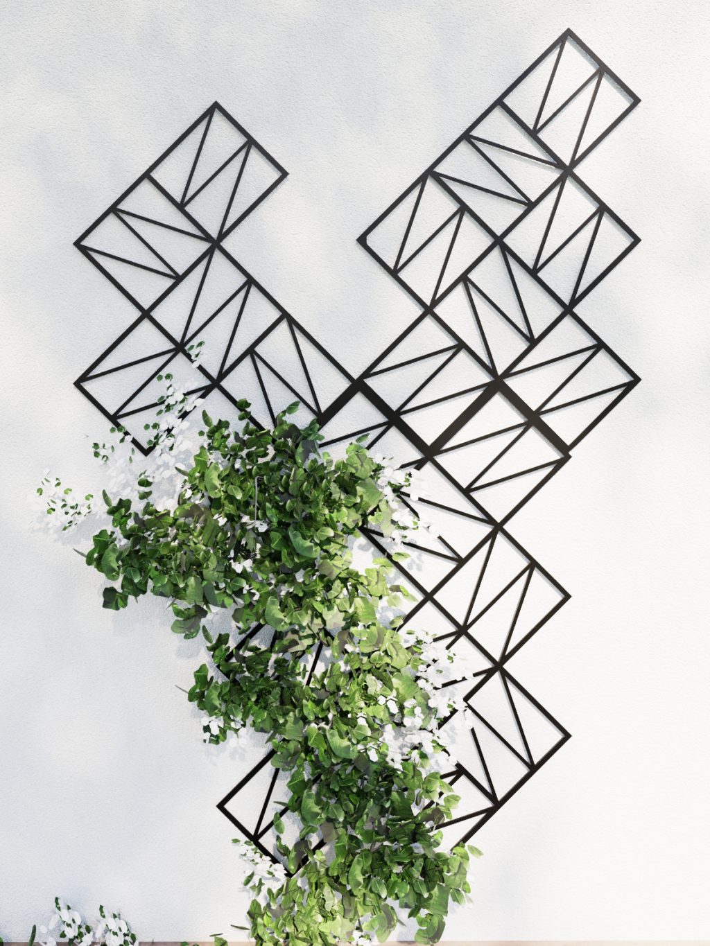Décoration murale en métal pour plantes grimpantes, treillis Zigzag S 58x58 cm – Image 2