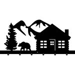 Porte-manteau mural en métal Montagnes 80 cm