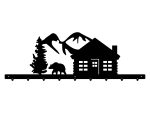 Porte-manteau mural en métal Montagnes 90 cm