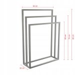 Porte serviette triple sur pied rectifiée M – Image 2