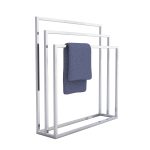 Porte serviette triple sur pied chromé L