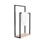 Porte serviette sur pied avec base en bois S