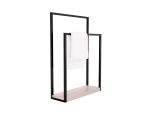 Porte serviette sur pied avec base en bois M
