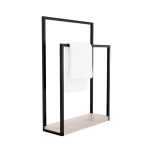 Porte serviette sur pied avec base en bois M