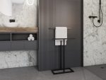 Porte serviette T sur pied en m?tal S – Image 3
