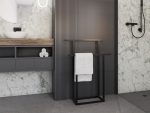 Porte serviette T sur pied en m?tal M – Image 3