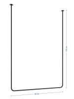 Porte serviette de plafond unique Tube L – Image 4