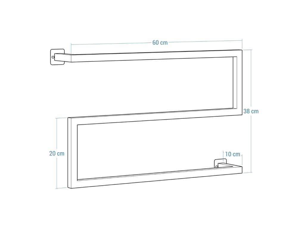 Porte serviette mural loft acier inoxydable chromé M – Image 5