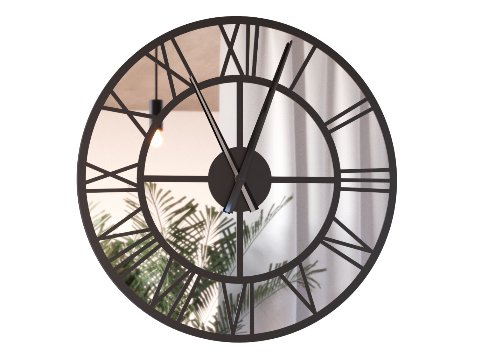 zel001-70 Horloge Miroir Roma Loft 70 cm – Image 1