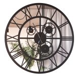Grande Horloge Miroir Loft Engrenages 100 cm