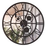 Grande Horloge Miroir Loft Engrenages 80 cm