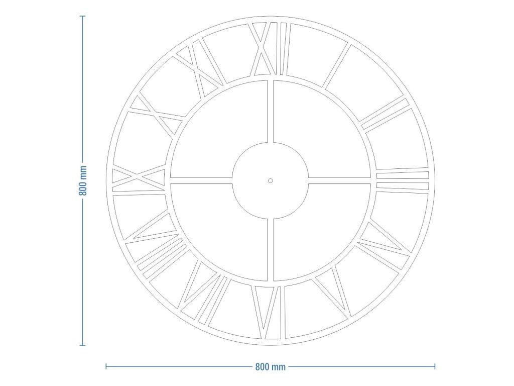Grande horloge métallique Roma loft 80 cm – Image 4