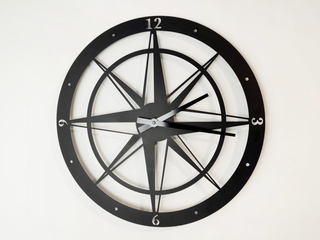 Horloge métallique Rose des vents 60 cm – Image 2