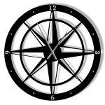 Grande Horloge Murale Rose des Vents 90 cm