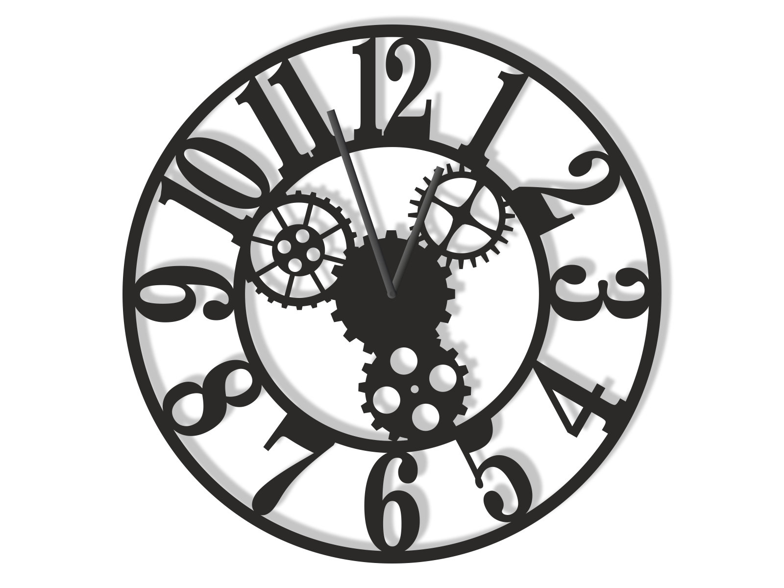 cien Horloge Murale Industrielle Engrenages II 40 cm – Image 1